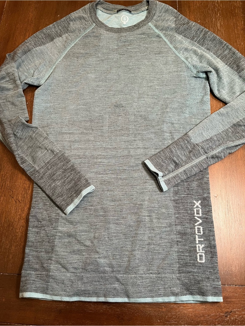 Ortovox Women’s Small Wool Blend Base Layer Top Gray Long Sleeve Thermal